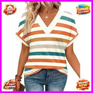 Oversized V-Neck Dolman Sleeve T-Shirt, OEKO-TEX Certified, Polyester Spandex